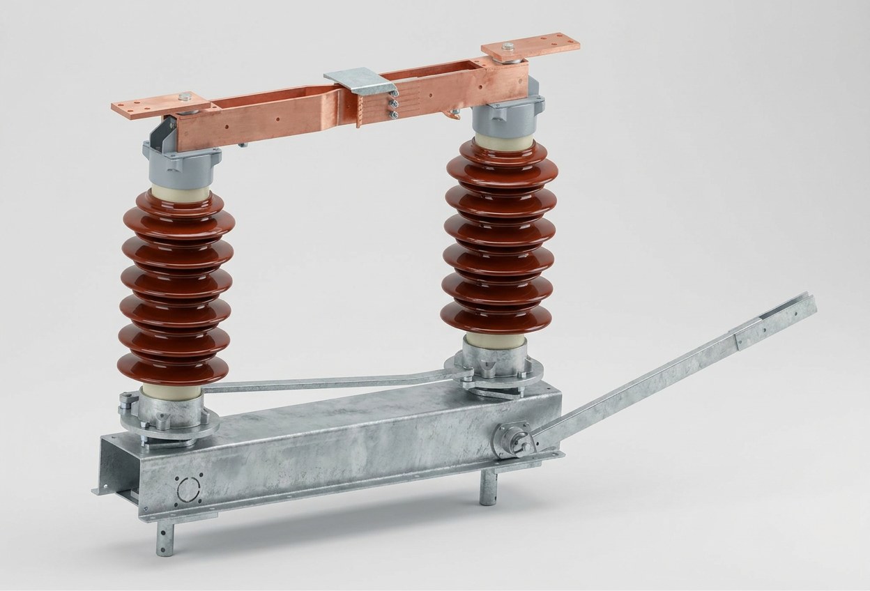Наружный высоковольтный разъединитель GW4-27.5/1250D (27.5kV с заземлением, 1250A)
